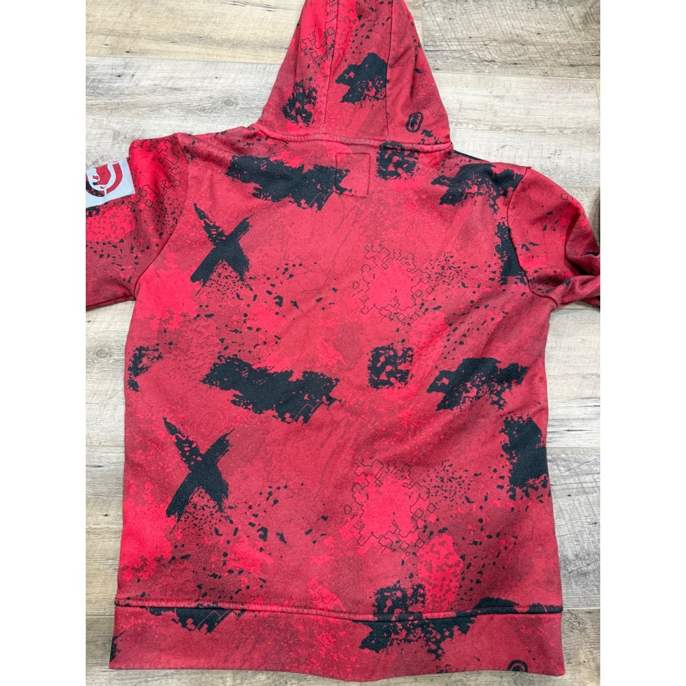 Ecko Unltd Mens Red Black Splatter Rhino Logo‎ Graphic Hoodie Sweatshirt Size M - Picture 10 of 11